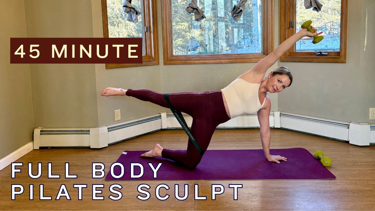 45 MIN POWER PILATES WITH WEIGHTS + BAND | SCULPT X STRENGTH (No repeats!)