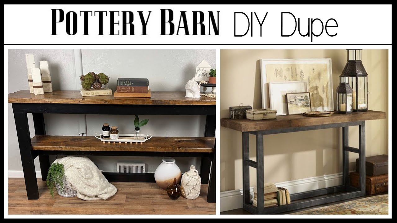 Pottery Barn Dupe DIY || High End Furniture DIY || How to build a console table