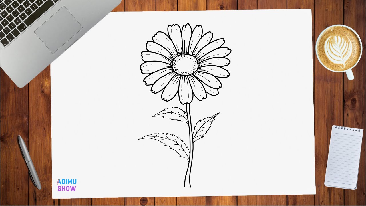 How to Draw Beautiful Daisy Flower| Step by Step Drawing Tutorial |🌼🌻