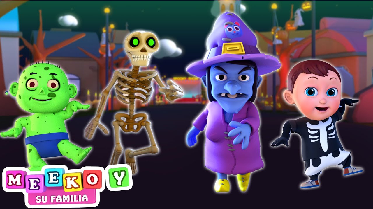 Canción espeluznante de Rig A Jig Jig 🎃 Especial de Halloween | Meeko's Family en Español
