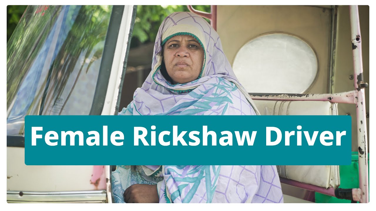 Female rickshaw driver in Lahore, Pakistan - Water Filtration Plant
