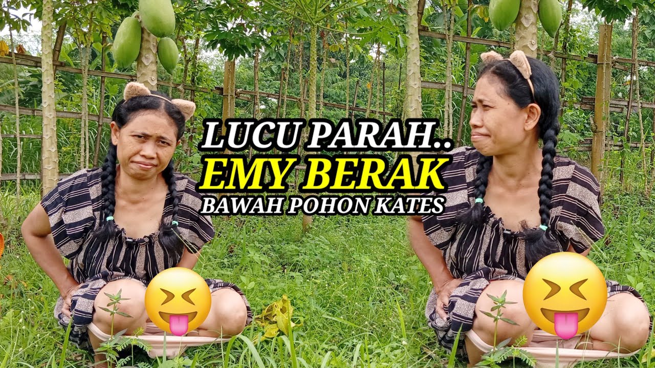 Lucu bnaget... ⁉️Aksi Emy pulang belanja.. Gak tahan b3r4k bawah pohon pepaya 