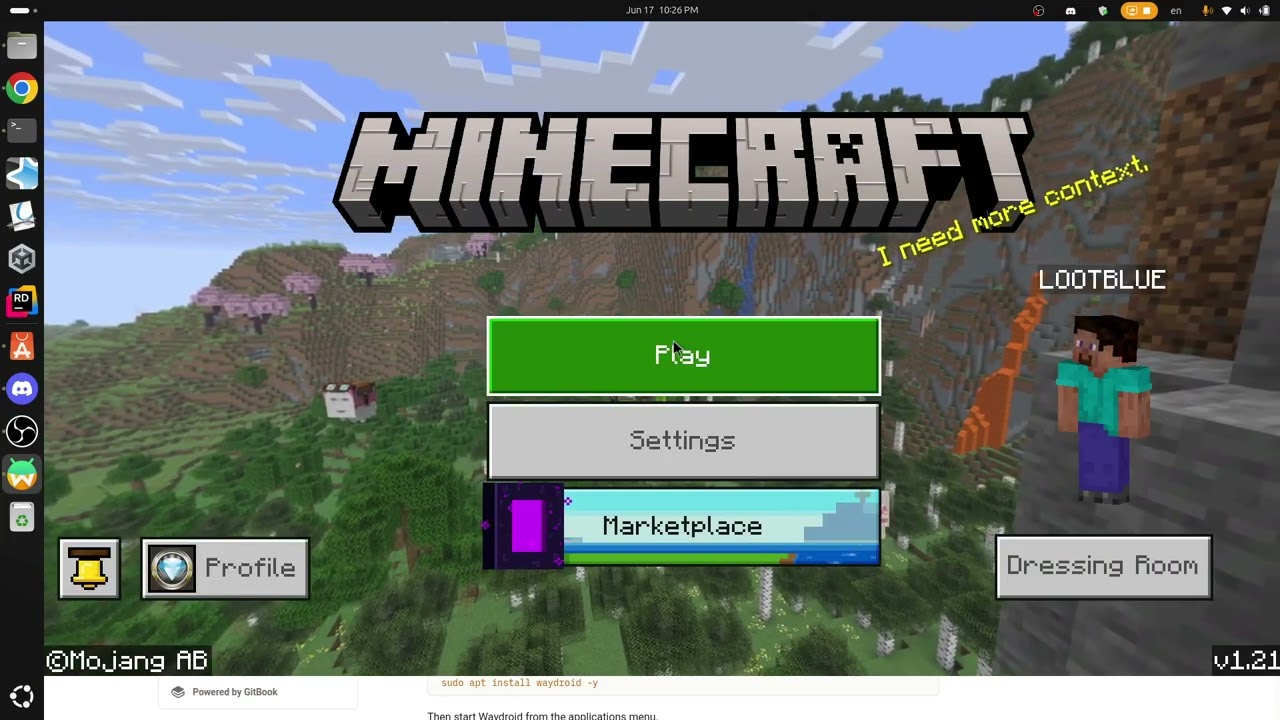 bedrock on waydroid