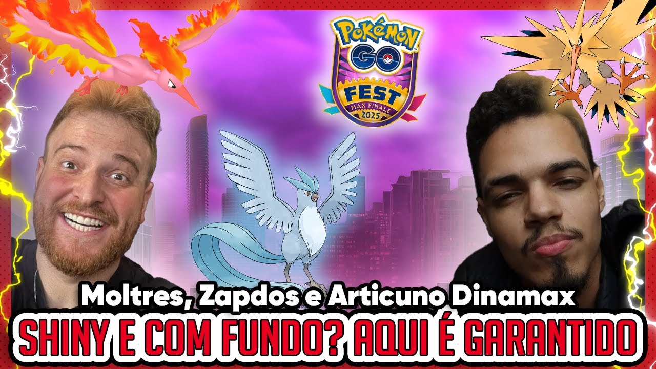 RAIDS DINAMAX COM FUNDO ESPECIAL DAS AVES DE KANTO ARTICUNO ZAPDOS MOLTRES @CagalhoSilva PokémonGO