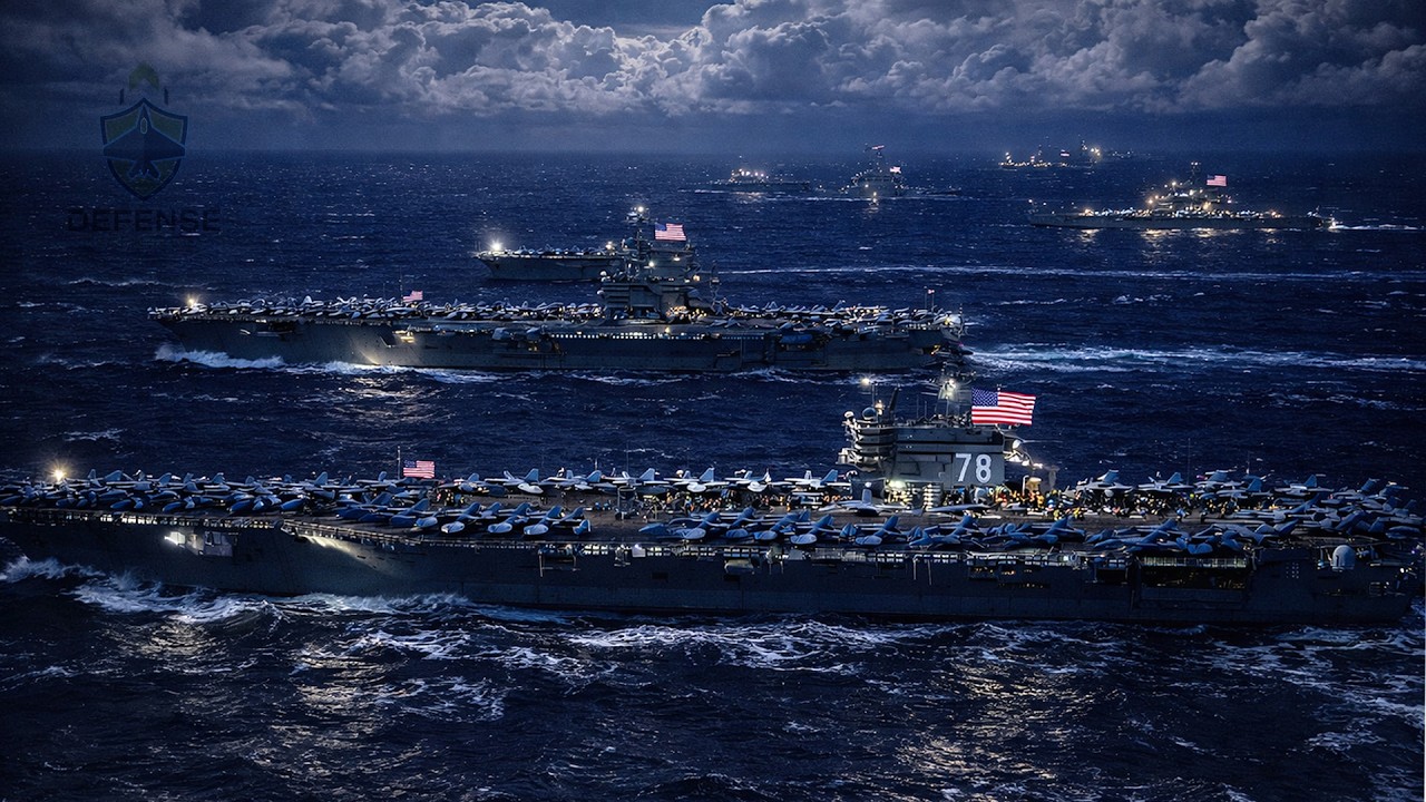 Американский авианосец USS Gerald R. Ford (CVN-78) прибыл в Средиземное море ночью