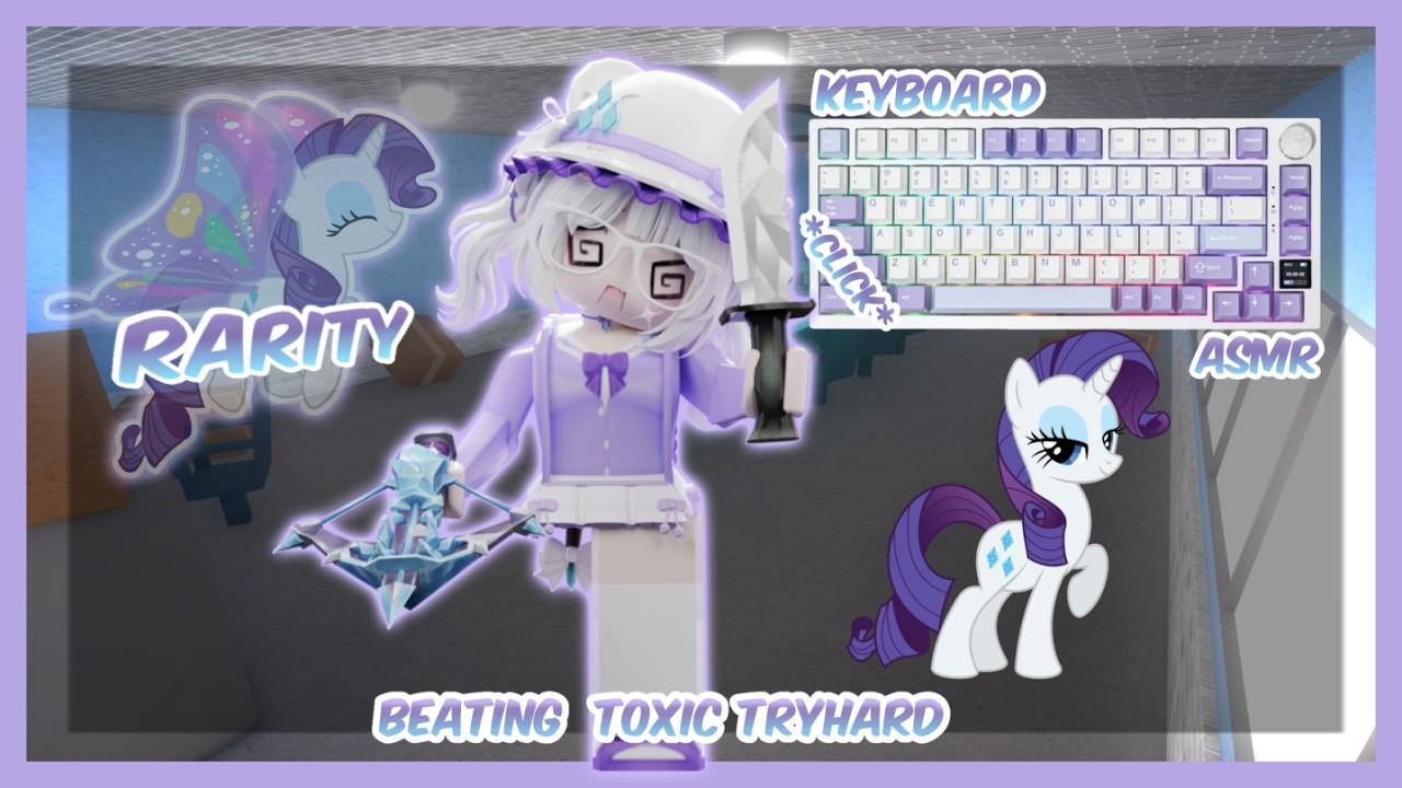 ✨Beating a toxic tryhard in mm2 as Rarity  *Keyboard ASMR*✨