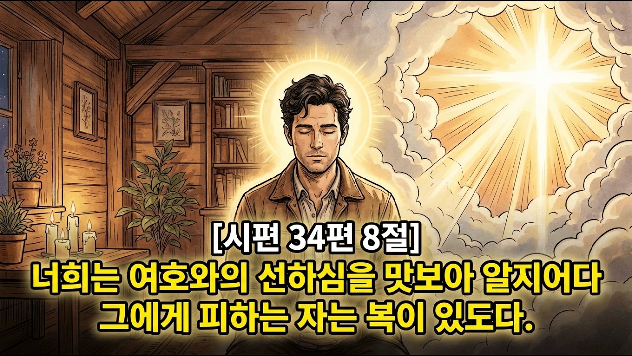 [시편 34편 8절]  “너희는 여호와의 선하심을 맛보아 알지어다 그에게 피하는 자는 복이 있도다.”