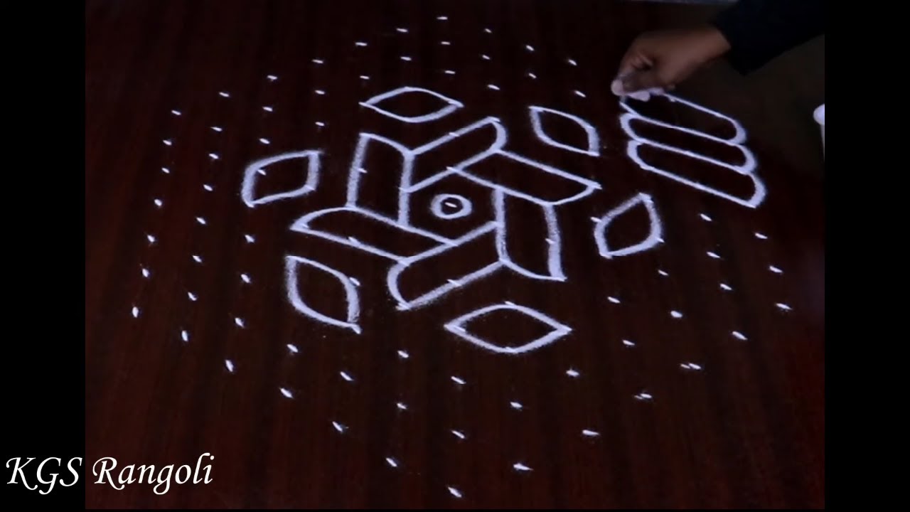 Beautiful Kolam with 13x7 Dots | Easy Kolam | Daily Rangoli | Friday Kolam | KGS Rangoli