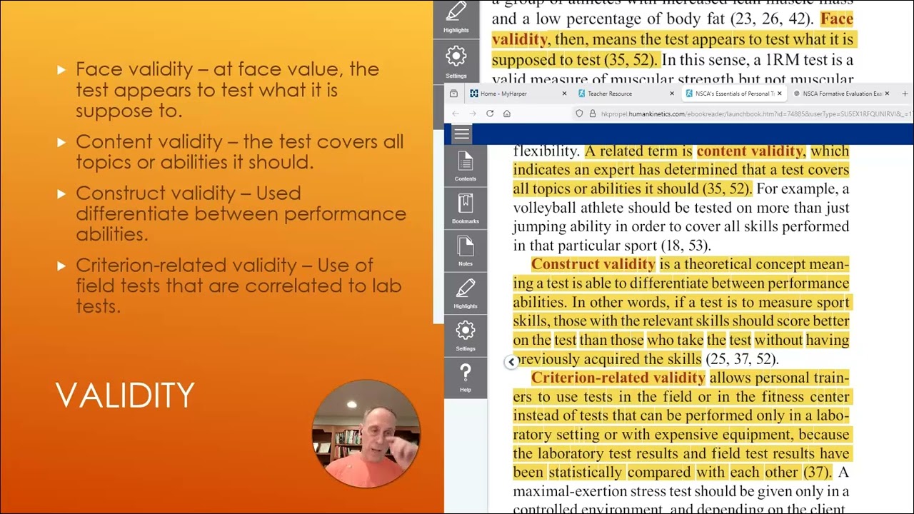 NSCA Ch#10 Presentation #3 Assessment Terminology