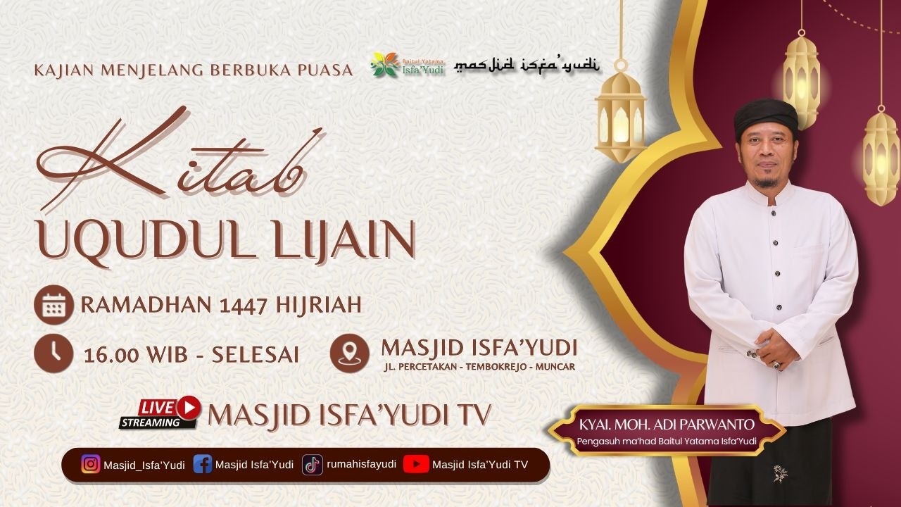🔴 [ LIVE Day 12 ] Ngaji Kitab Uqudul Lijain Masjid ISFA'YUDI MUNCAR-BANYUWANGI..#pengikut #fyp