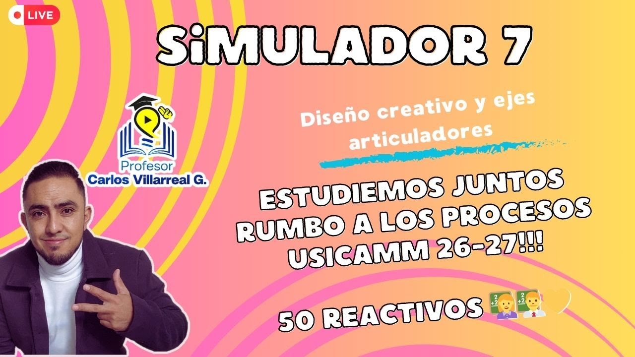 Simulador 7 / Diseño creativo y ejes articuladores👩‍🏫👨‍🏫/  50 reactivos