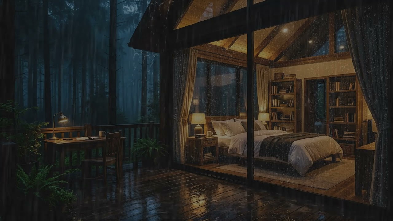 Forest Rain at Night for Deep Sleep | Soothing Nature Rain to Reduce Stress and Anxiety