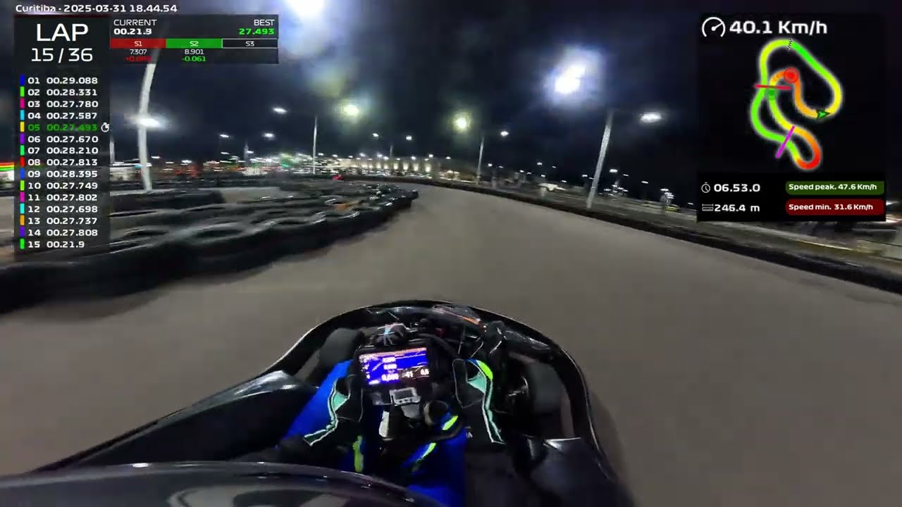 VOLTA R&Aacute;PIDA 27,435s - NOVO TRA&Ccedil;ADO 2025 - Kart CWB - Shopping Boulevard - 105kg - 29/03/25