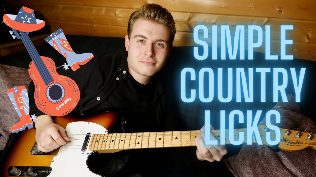 SIMPLE HYBRID PICKING GUITAR LICKS in the style of BRENT MASON, BRAD PAISLEY and VINCE GILL