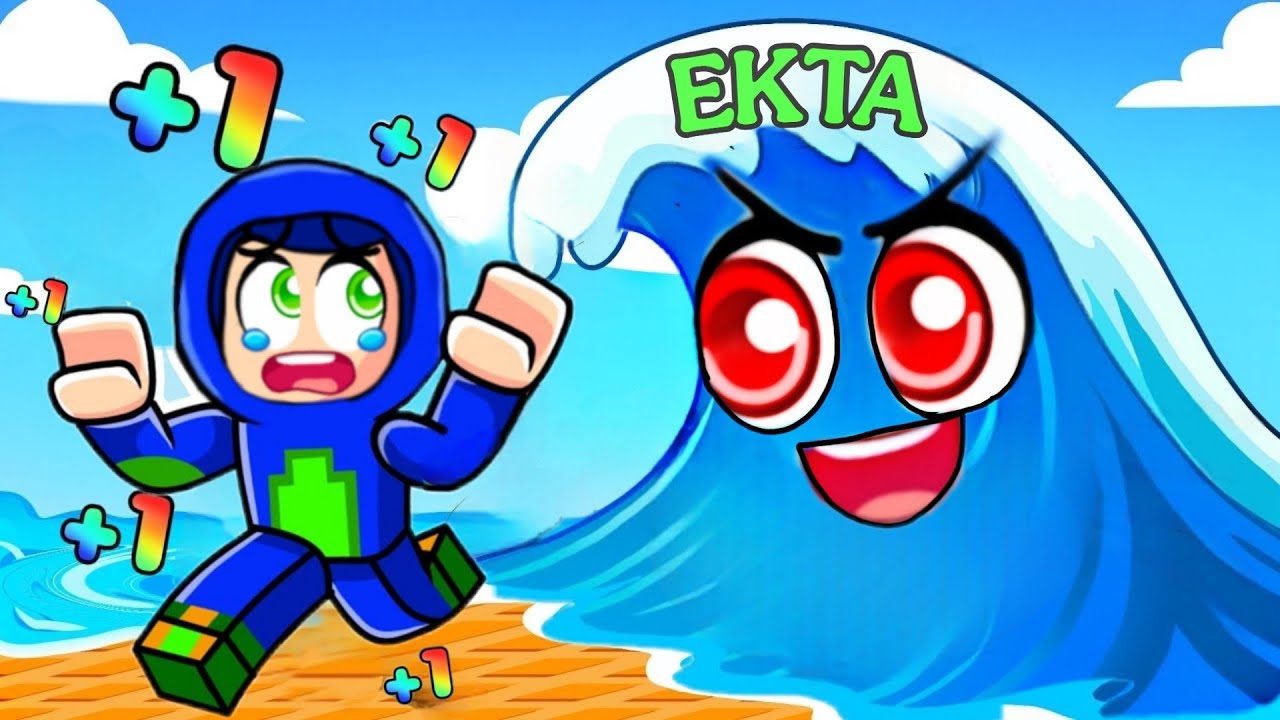 +1 SPEED EVERY SECOND TO ESCAPE THE MEGA TSUNAMI IN ROBLOX !!
