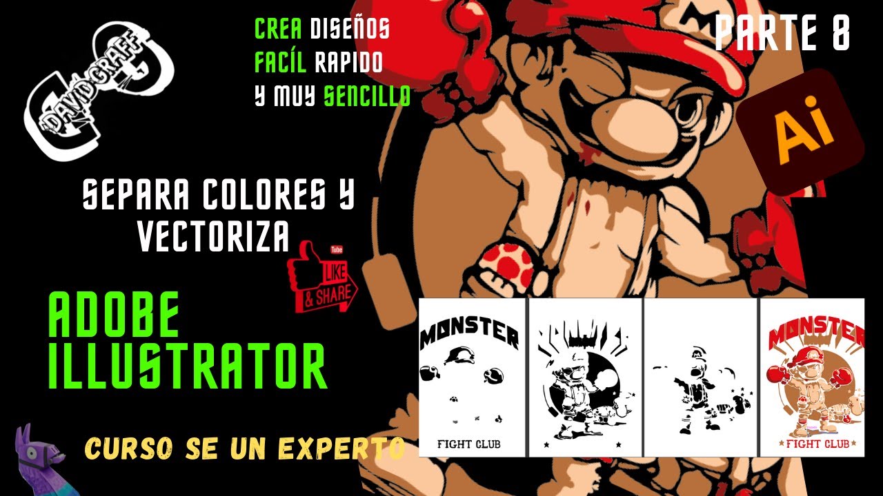 SEPARACION de COLORES en ILLUSTRATOR MUY FACIL | parte 9 davidgraff