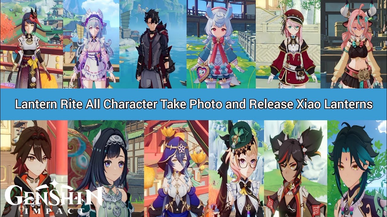 Lantern Rite All Character Take Photo and Release Xiao Lanterns