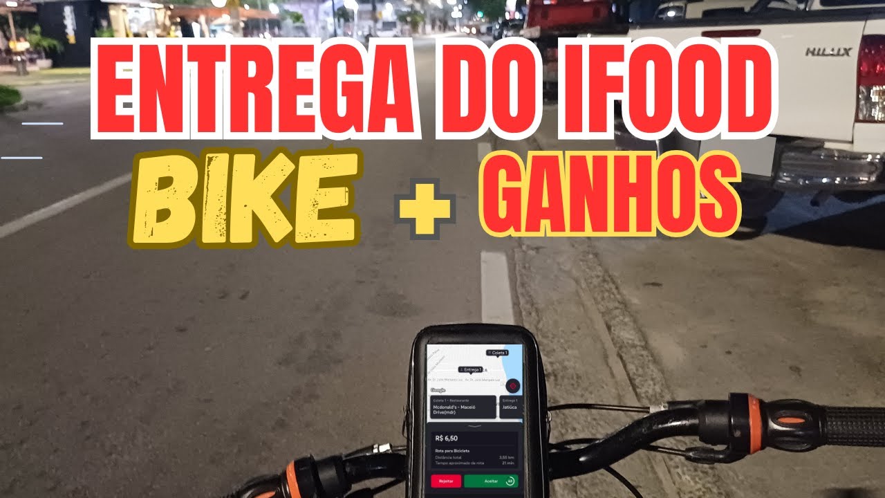 5 horas de entregas pelo ifood bicicleta. quarta feira noite!!! Quanto dinheiro consegui??