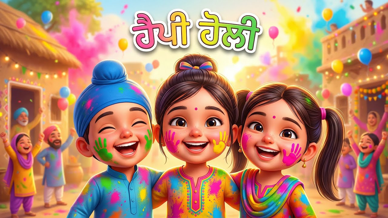 Happy Holi | ਬੱਚਿਆਂ ਵਾਲੀ ਮਜ਼ੇਦਾਰ ਹੋਲੀ | New Punjabi Kids Songs 2026 | New Punjabi Cartoons Videos 