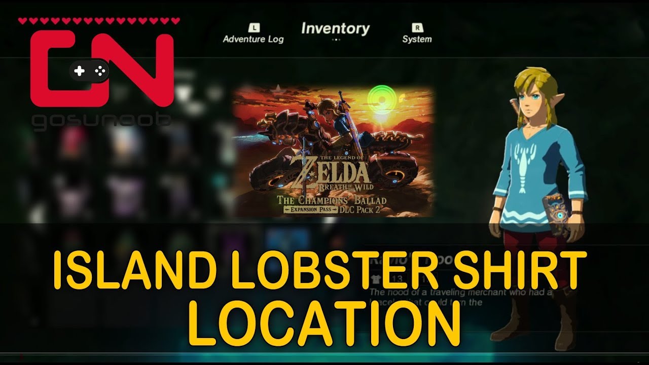 Zelda BoTW Island Lobster Shirt Location - Garb of Winds Quest - Champions Ballad DLC