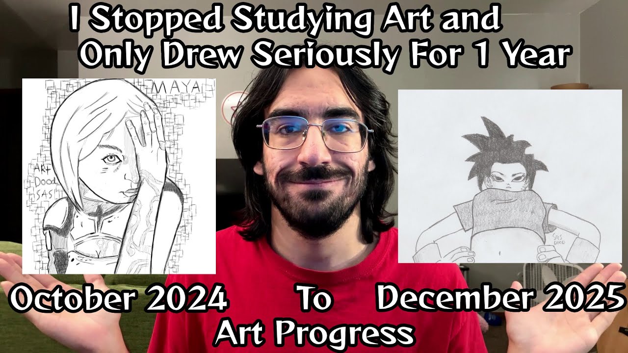 I Stopped Studying Art and Only Drew Seriously For 1 Year | Oct. 2024 to Dec. 2025 Art Progress