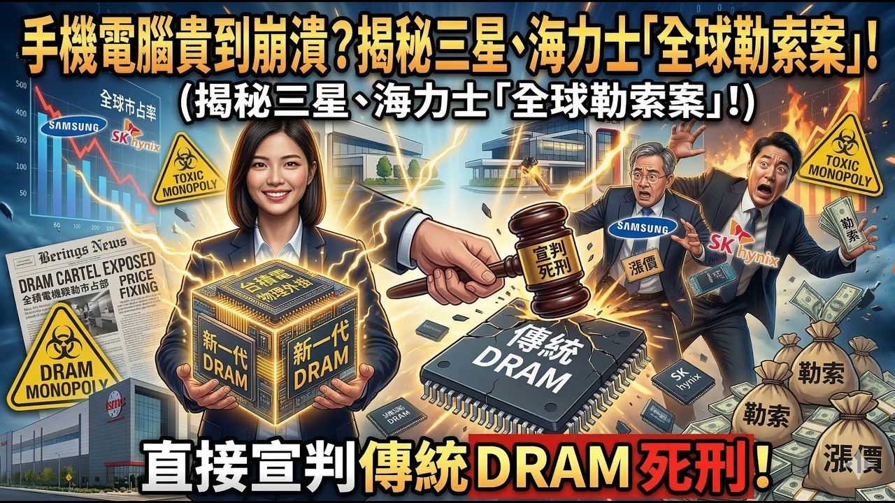 手机电脑贵到崩溃？揭秘三星、海力士「全球勒索案」！台湾台积電祭出「物理外掛」，直接宣判傳統 DRAM 死刑！