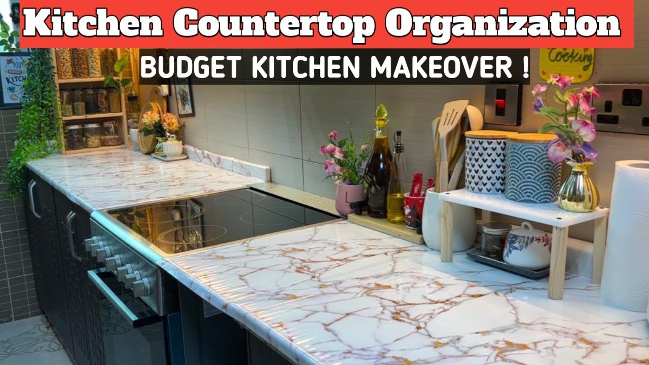 Transforming My Outdated Countertop on a Budget | KITCHEN COUNTERTOP ORGANIZATION Ideas | #kitchen