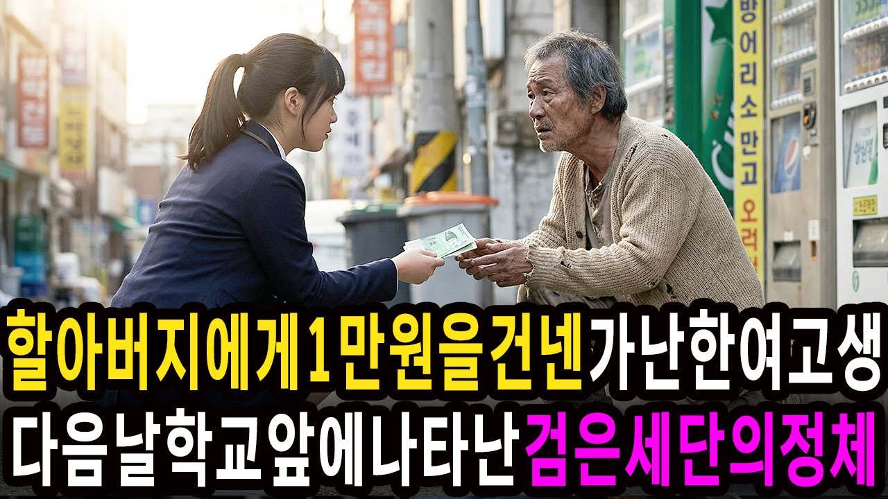 할아버지에게 1만 원 건넨 가난한 여고생... 다음 날 학교 앞, 검은 세단의 충격 정체