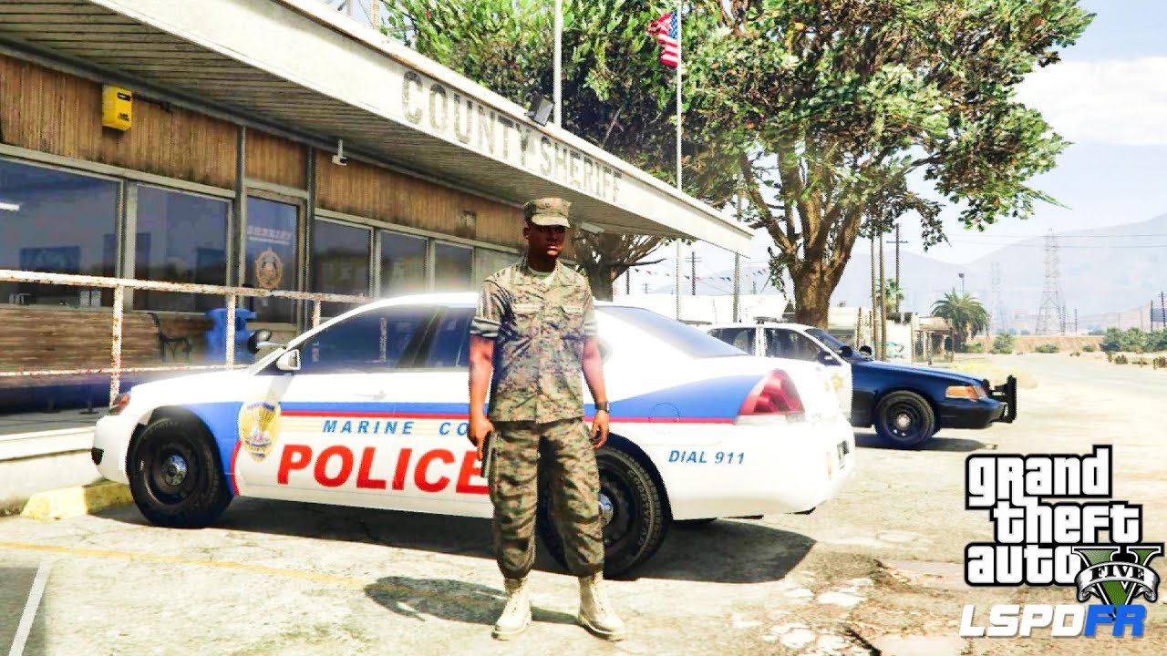GTA 5 - LSPDFR - EPiSODE 62 - LET'S BE COPS - MILITARY PATROL (GTA 5 PC POLICE MODS) U.S. MARINES