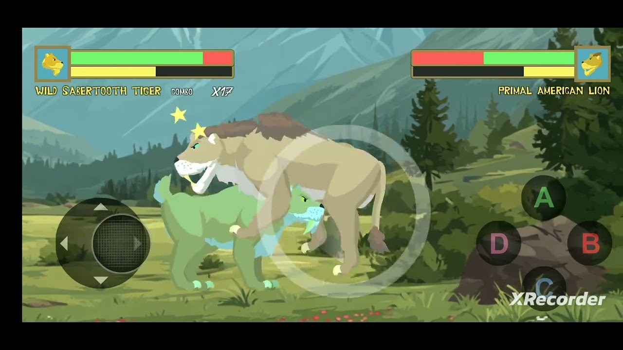 Wild Sabertooth Tiger vs. Primal American Lion