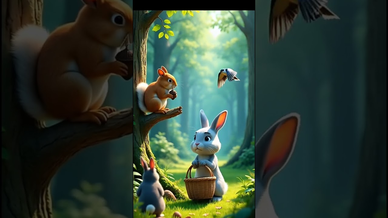 🐇🕊️ The Sad Bunny and the Kind Bird | Short Story for Kids #kidsshorts #heartwarming #cuteanimals