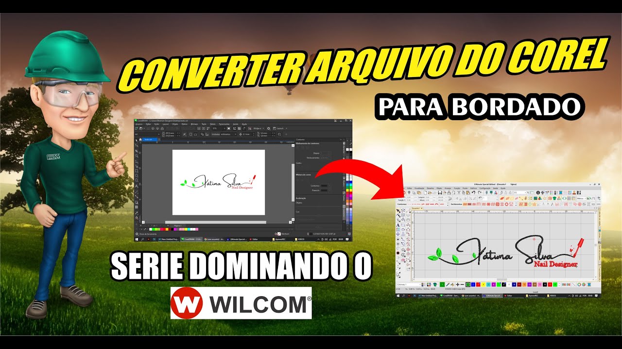 Convertendo CDR para Bordado - Arquivos do corel para matriz de bordado fácil.