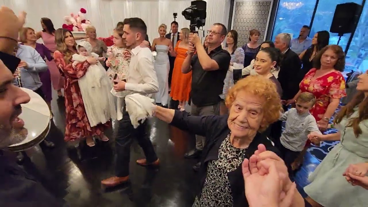 100 years old Macedonian (Baba) hits the dance floor christening of her great granddaughter Sydney