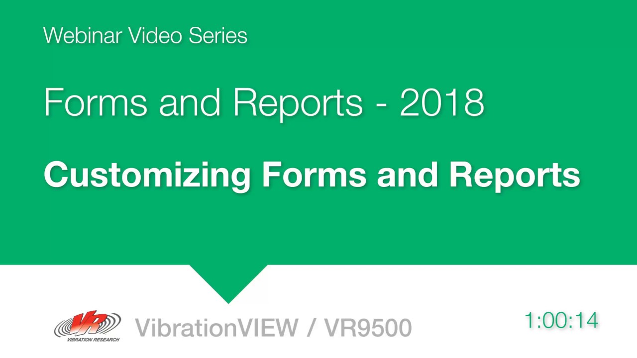 Vibration Research Forms & Reports