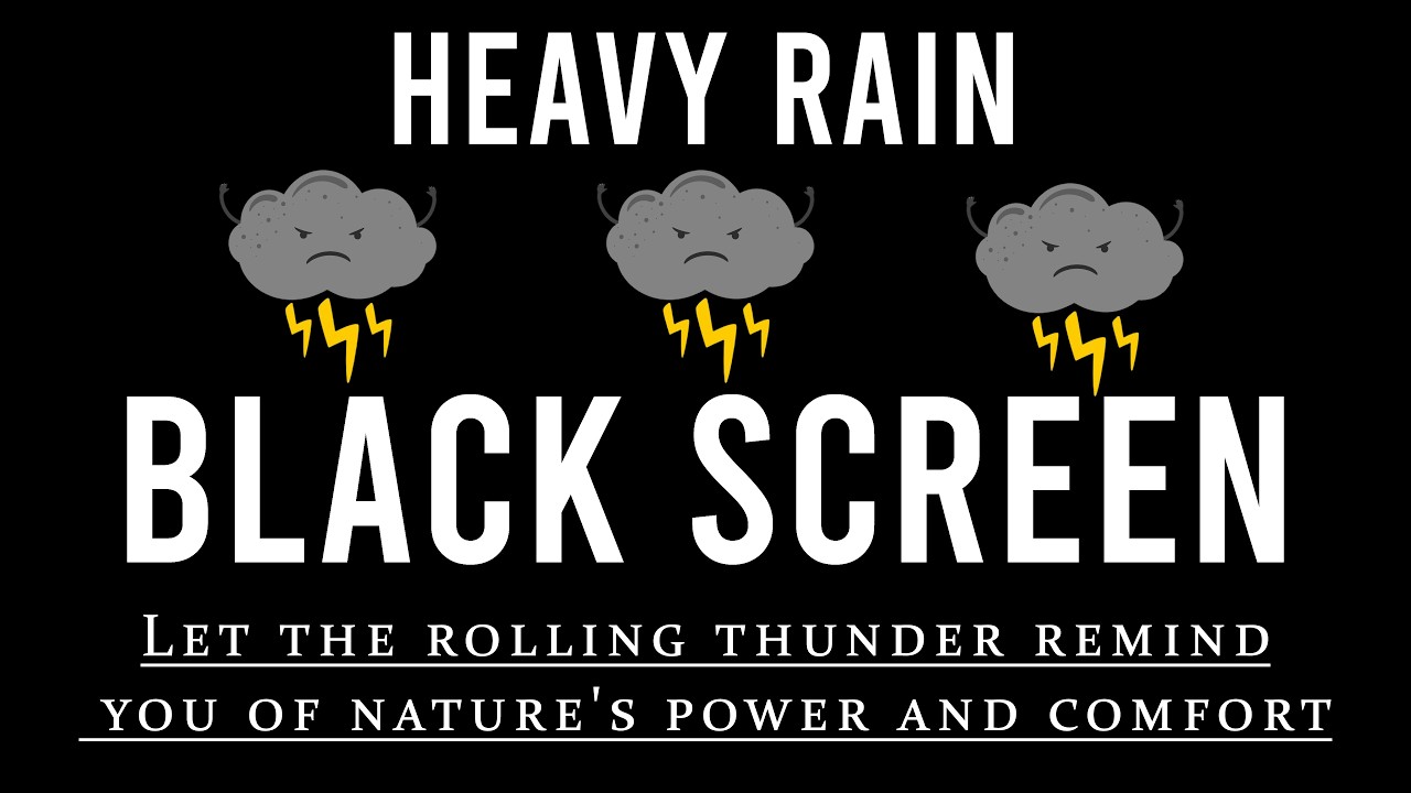 Dispel Worries to Deep Sleep Better with HEAVY RAIN & THUNDER | Beat Insomnia | BLACK SCREEN
