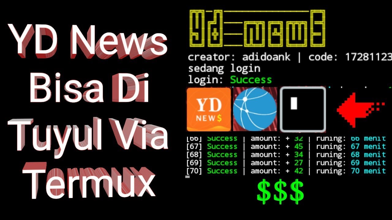 CARA NUYUL YD NEWS VIA TERMUX ! TINGGAL TIDUR 99% WORK
