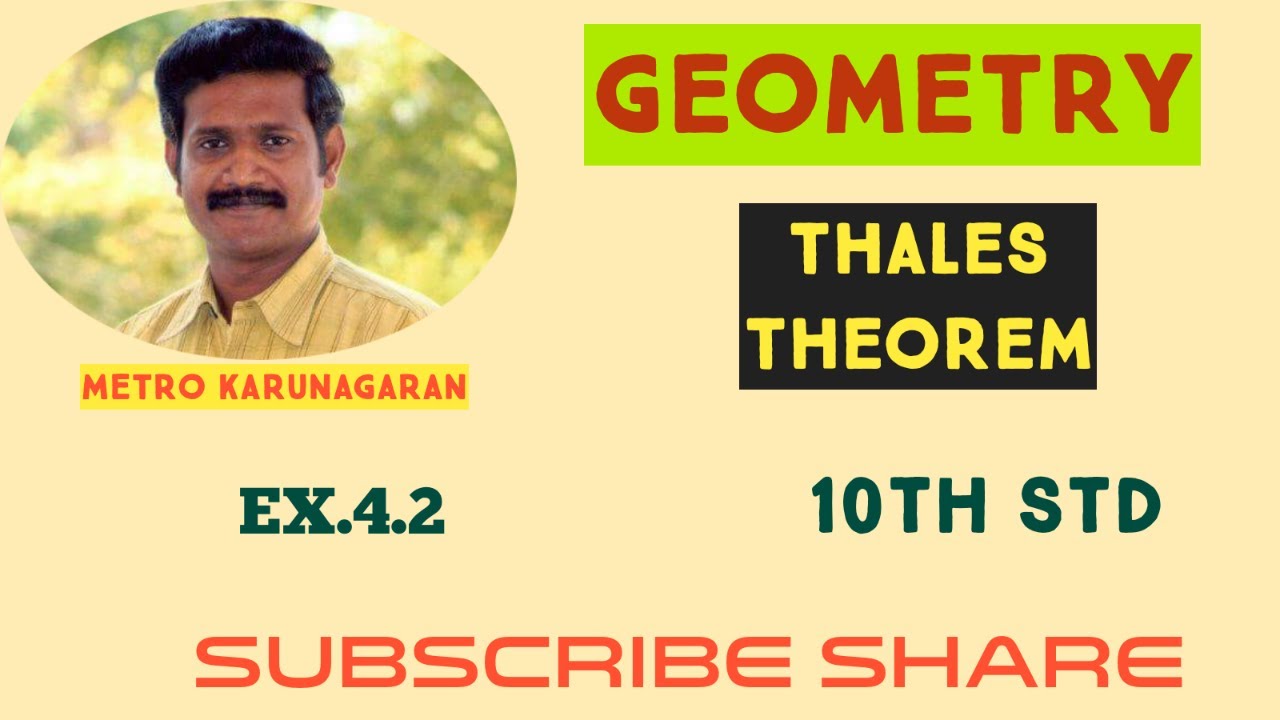 10th Std Maths Ex.4.2 Thales Theorem or Basic proportionality theorem. A straight line drawn paralle