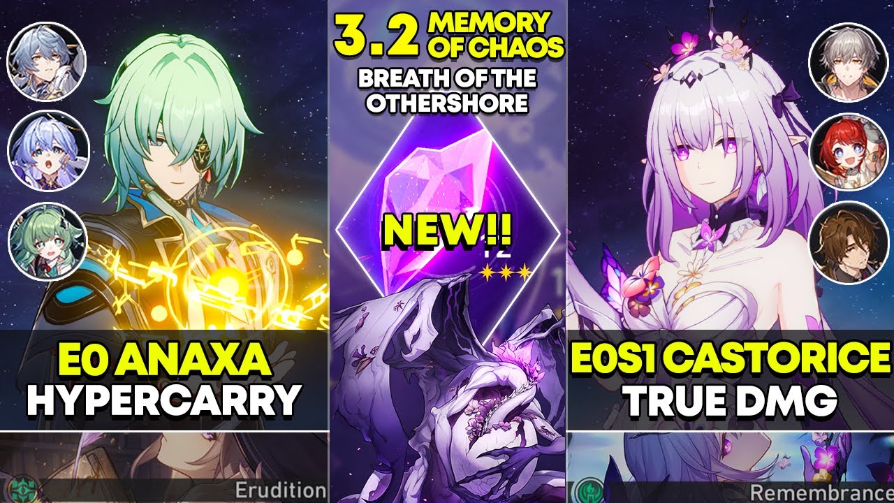 NEW Memory of Chaos 12 | E0 Anaxa Hypercarry & E0S1 Castorice True DMG | Honkai Star Rail 3.2