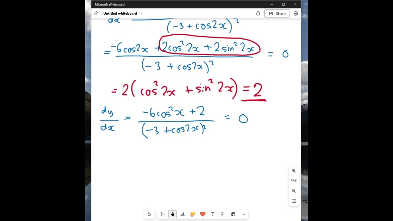 Year 13 January Mock: Question 10 Differentiation (Quotient Rule and Turning Points)