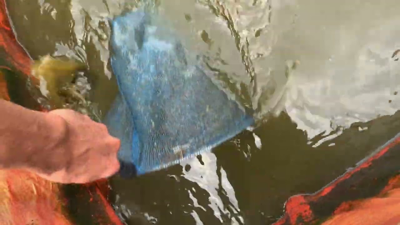 Pergantian air kolam terpal 
