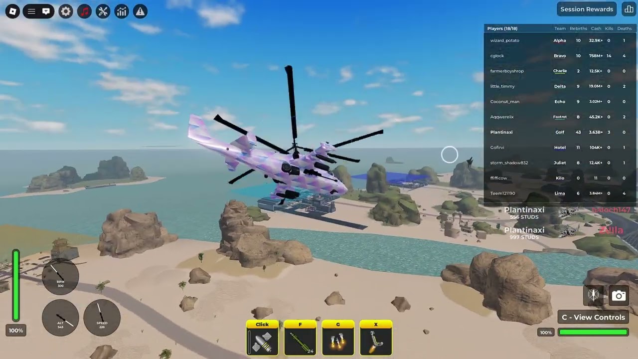 Destroying War Tycoon server with the buffed KA-52 Alligator