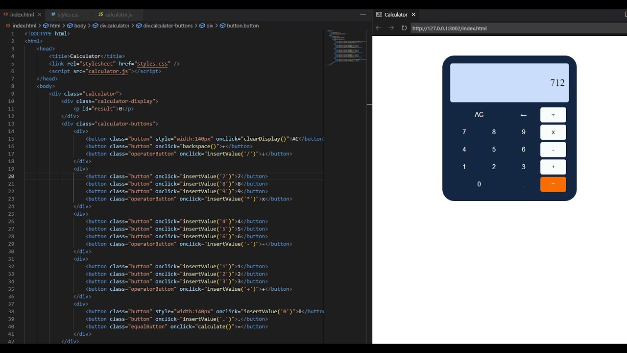 Modern Calculator - HTML, CSS & JavaScript - No talking