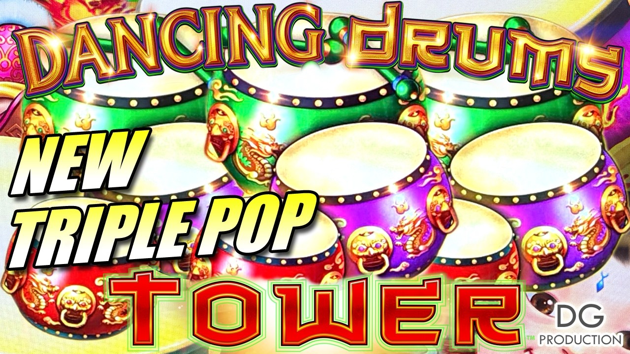🚨NEW🚨OMG SUPER RARE TRIPLE POP DANCING DRUMS TOWER BIG WIN SLOT MACHINE LAS VEGAS CASINO WOW HUGE