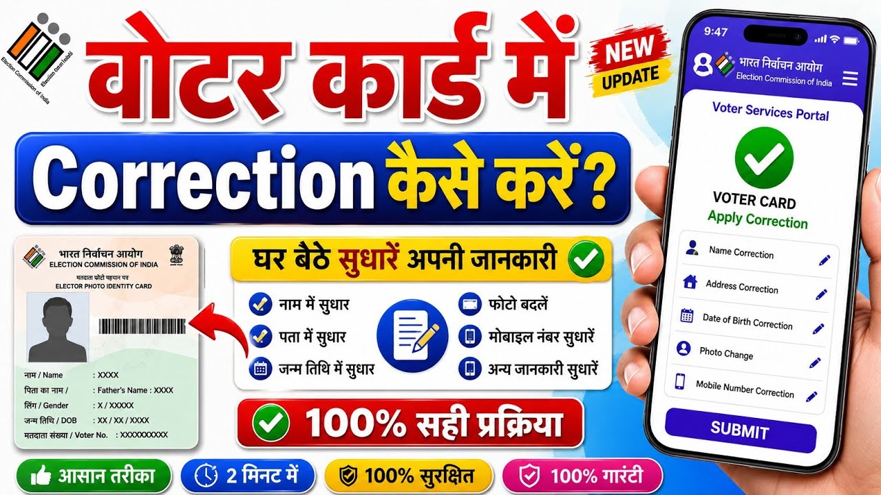 Voter ID Card Correction Online 2026 | Voter Card Me Name Kaise Change Kare | Photo Change Voter