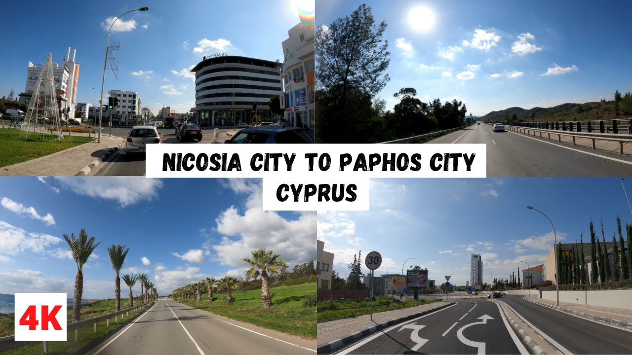 DRIVING from NICOSIA CITY to PAPHOS CITY in CYPRUS 🇨🇾 4K (60fps)
