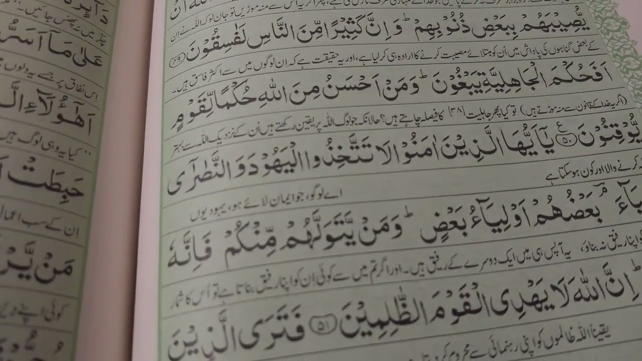 Surah Maida ki tilawat Urdu translation