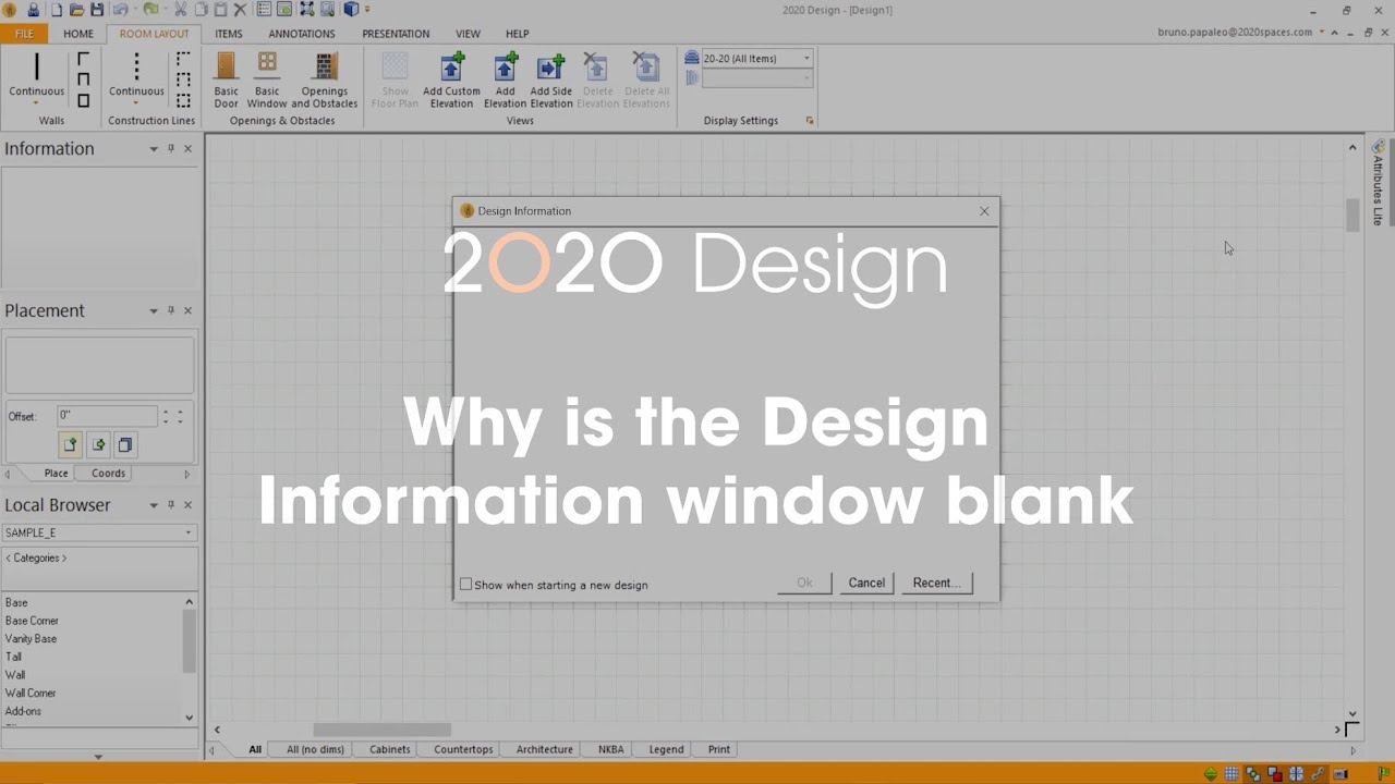 2020 Design Tip: Why is the Design Information window blank?