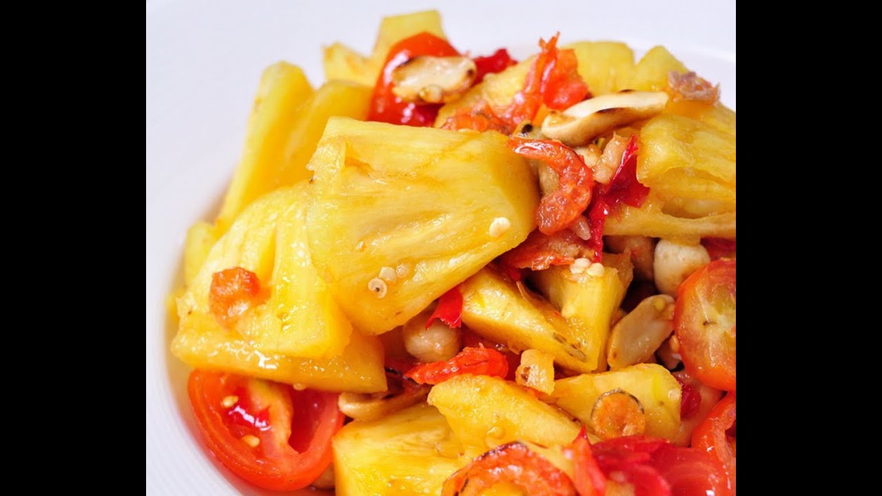 Thai Food -Thai Spicy Pineapple Salad (Som Tum Sub Pa Rod)