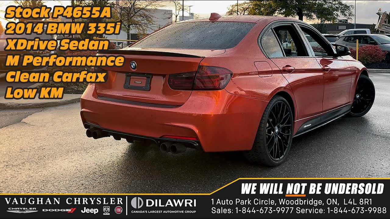 2014 BMW 335i XDrive Sedan M Performance Edition Clean Carfax Low KM Vaughan Chrysler stock P4655A