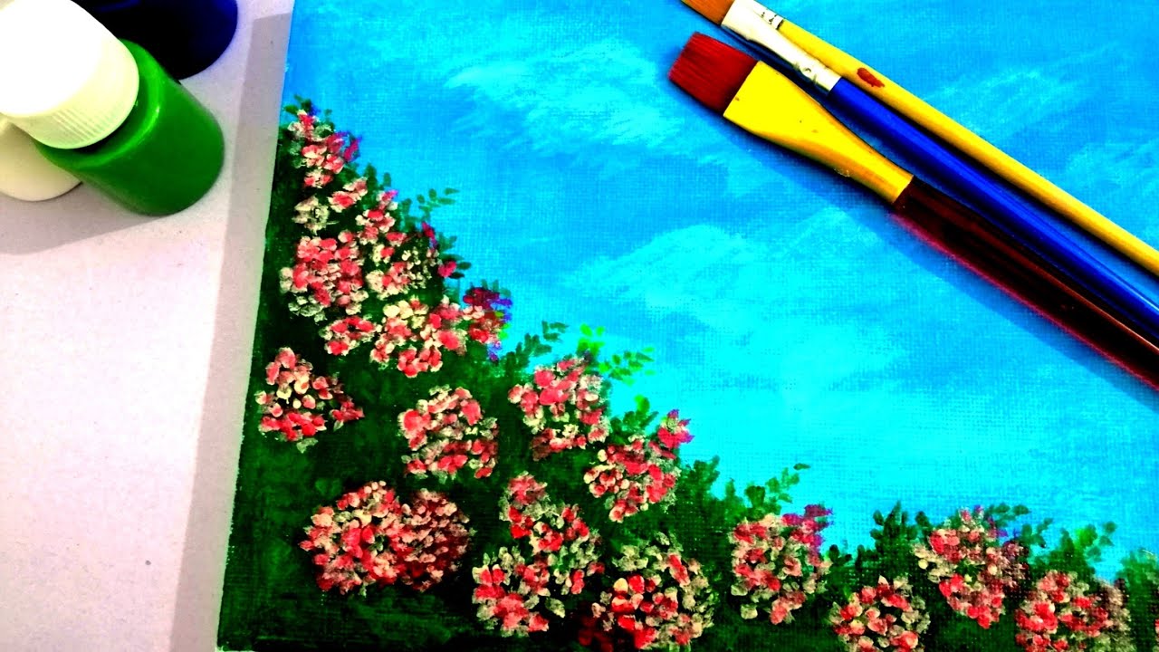 Easy flower painting | acrylic painting for beginners